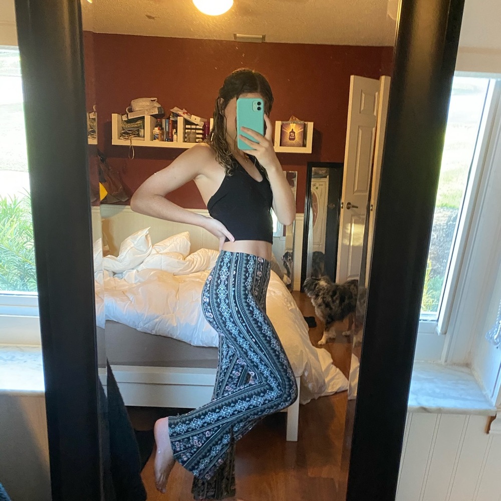 Cute patterned boot leg pants